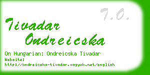 tivadar ondreicska business card